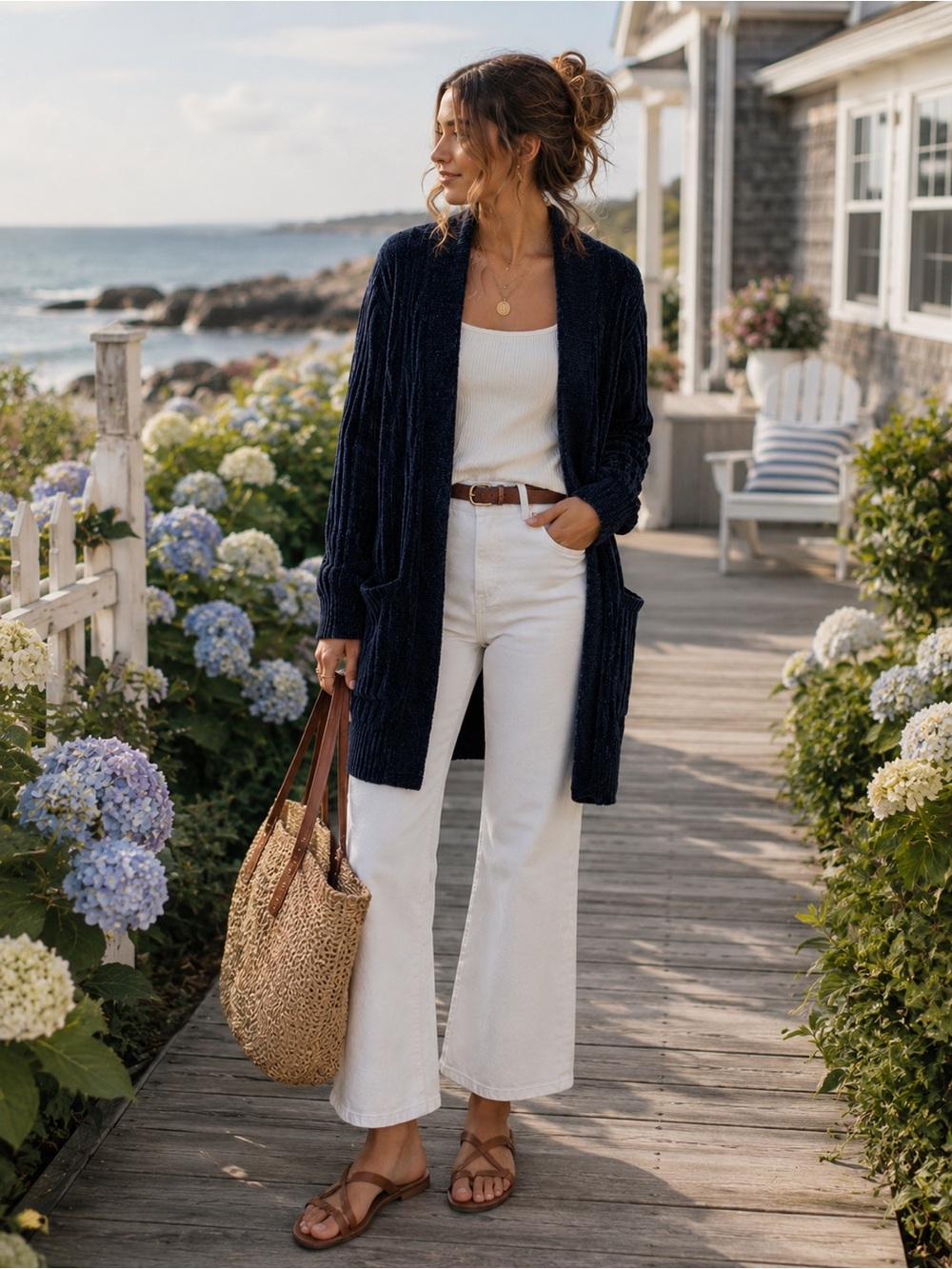 Boutique Chenille Long Line Cardigan | Cozy Luxe Open Front Duster Sweater
